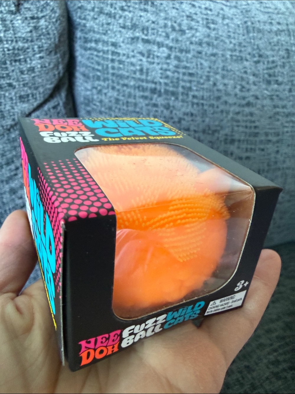 BNIB NeeDoh RARE Fuzz Ball Wild Cats: The Velvet Squeeze, Orange